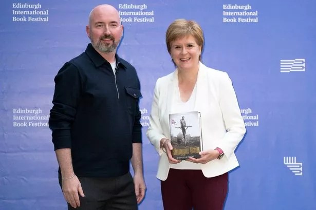 First Minister Nicola Sturgeon with Douglas Stuart at the Edinburgh International Book Festival